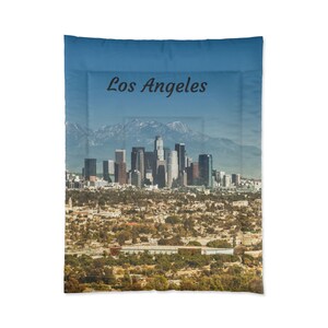 68”x88” Twin Size Los Angeles Skyline Gift Bedroom Comforter