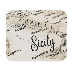Sizilien Vintage Landkarte Mauspad (rechteckig)