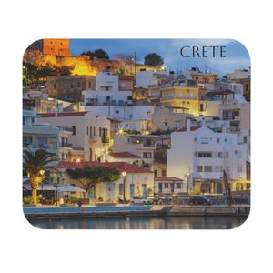 Scenic Sunset Crete Mouse Pad: Travel Lover Desk Decor