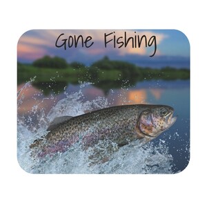 Gone Fishing Rainbow Trout Mouse Pad (Rectangle)