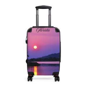 Florida Sunset Suitcase: Polycarbonate Travel Luggage for Beach Lovers