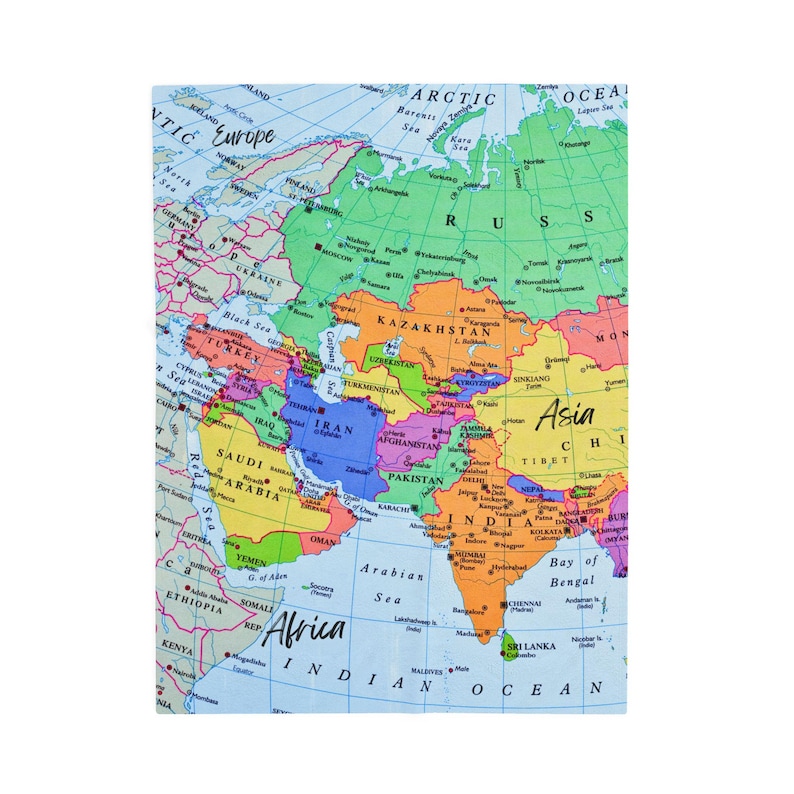 World Map Plush Blanket: Cozy Travel & Adventure Decor image 1