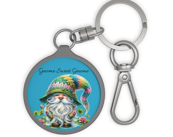Gnome Sweet Gnome Keyring Tag