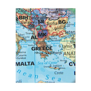 16 "x 20" Griechenland Map Matte Canvas, Gestreckt, 0,75"
