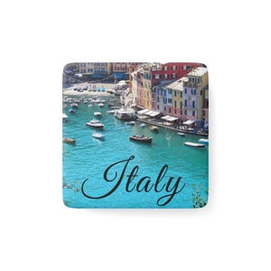 Italy Porcelain Magnet: Coastal Kitchen Decor, Travel Souvenir