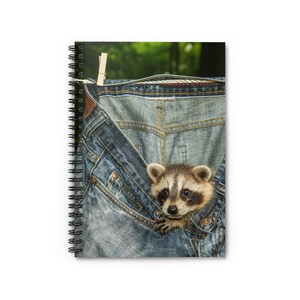 6&quot; x 8&quot; Adorable Raccoon Spiral Notebook, Cute Journal for Animal Lovers, Eco-Friendly School Supplies, Creative Gift Idea, Back to School
