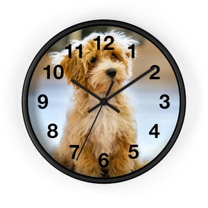 10&quot; Personalizable Adorable Dog Wall Clock - Perfect Gift for Pet Lovers, Home Decor, Dog Mom Gifts, Animal Themed Room, Puppy Decoration