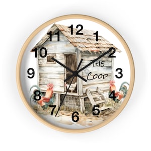 Orologio da parete The Coop Chicken Coop, gallo, 25,4 cm