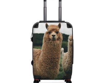 Alpaca gezichtskoffer | Bagagehoes met schattige alpacaprint