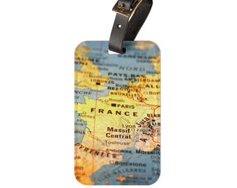 France Map Luggage Tag