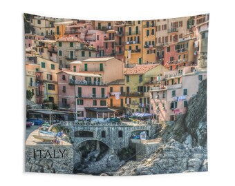Italian Coastal Wall Tapestry: Bohemian Beach Home Decor