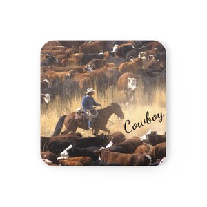Cowboy Corkwood Coaster Set