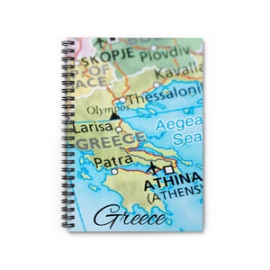 6 "x 8" Spaß Griechenland Map Journal Spiralnotizbuch - Linierte Linie
