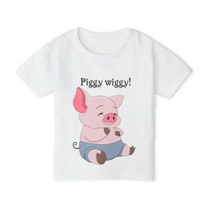 Bonita camiseta para niño con diseño de cerdito, ideal como regalo de cumpleaños, baby shower, para jugar en citas.