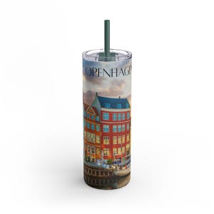 Copenhagen Skyline Tumbler: Matte Stainless Steel Travel Mug