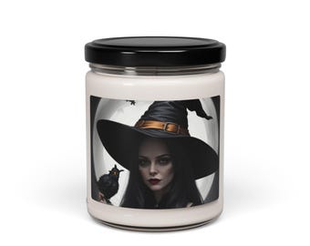 Witchy Scented Soy Candle, Gothic Halloween Decor