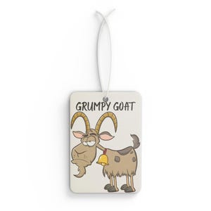 Assainisseur d'air pour voiture Grumpy Goat | Support parfumé chèvre drôle pour la maison, décoration de voiture, cadeau pour les amoureux des animaux, assainisseur d'air unique