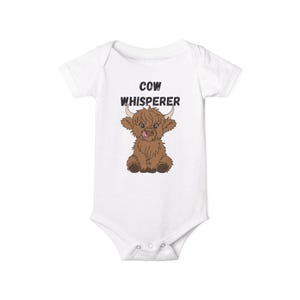 Cow Whisperer Infant Jersey One Piece, Cute Baby Bodysuit, Animal Lover Gift, Baby Shower Gift, Farm Theme Outfit
