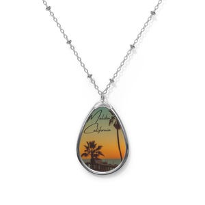 Ellipse Pendant Necklace: Malibu California Brass Jewelry