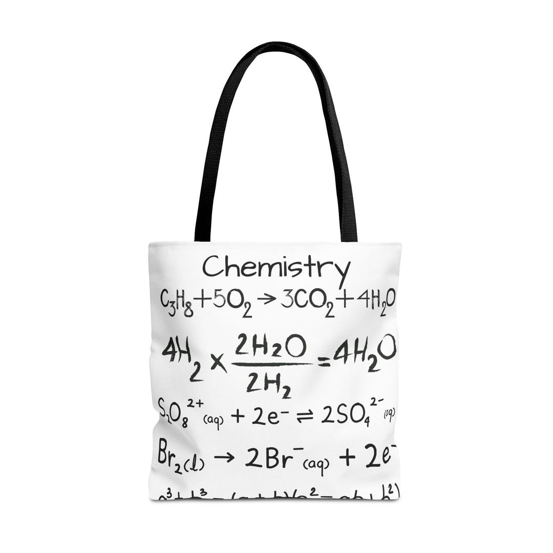 Chemistry Tote Bag: Geeky Science Student Gift, Eco-friendly Polyester ...