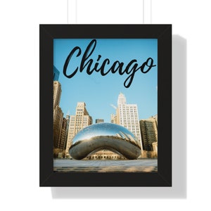 Fantastico poster verticale incorniciato dallo skyline di Chicago