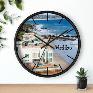 Relógio de parede Malibu Beach California imagem 3
