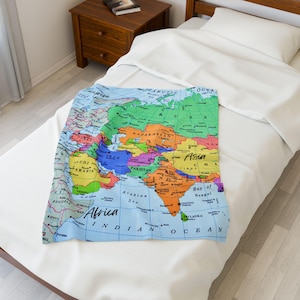 World Map Plush Blanket: Cozy Travel & Adventure Decor image 3