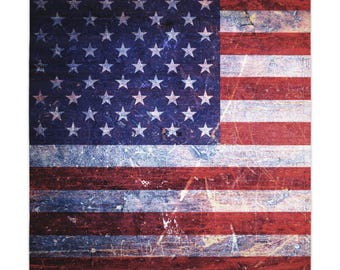 Distressed American Flag Tablecloth | Patriotic Table Cover, 4th of July Decor