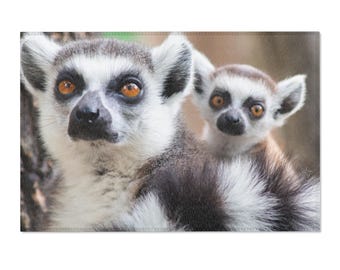 36"x24" Lemur Monkeys Area Rug
