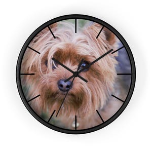 10&quot; Yorkshire Terrier Puppy Dog Wall Clock, Pet Décor, Dog-Themed Gift, Unique Home Accent, Animal Lover Wall Art, Personalize Your Space