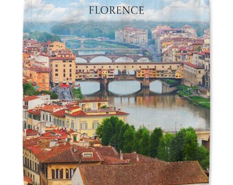 Florenz Pompe Vecchio Stadtbild Serviette | Souvenir Tischwäsche aus Baumwollköper