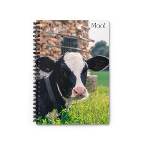 Entzückender Bauernhof Kuh Spiralblock - MOO! Design für Studenten, Geschenke, Journaling, Farmliebhaber, Alltagsnotizen