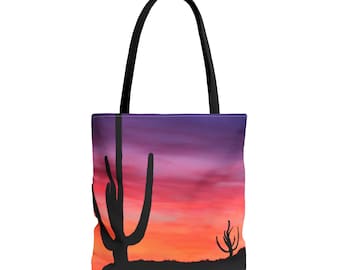 Sac fourre-tout pittoresque de l'Arizona : motif cactus du sud-ouest