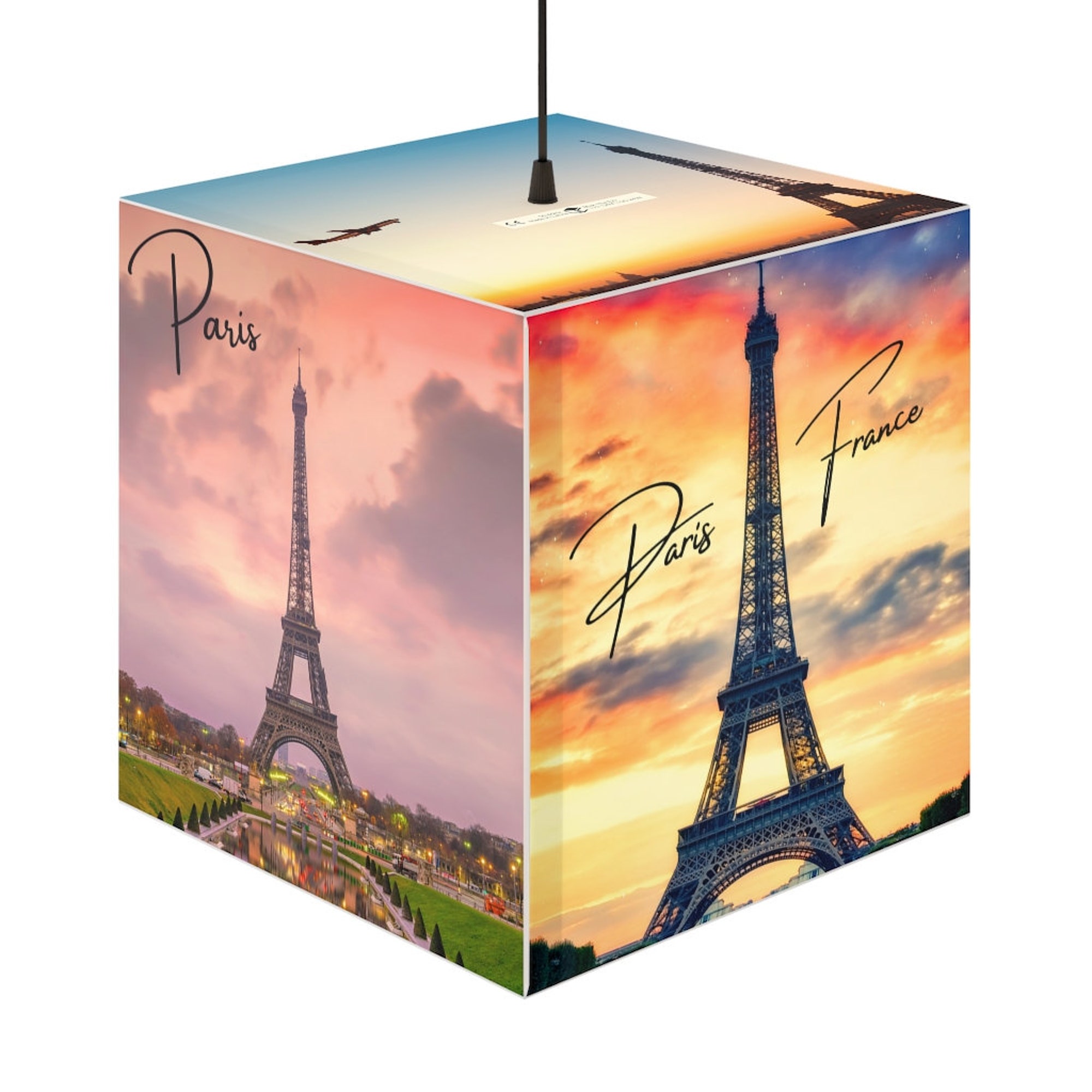 Cool Cube Light Paris Eiffel Tower Sunset Lamp