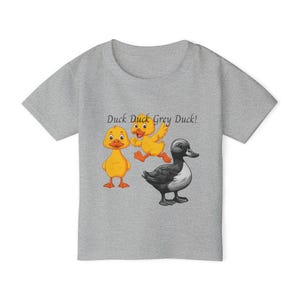 Duck Duck Grey Duck Toddler Kids Tee, Toddler Summer Shirt, Baby Shower Gift, Fun Playtime Apparel