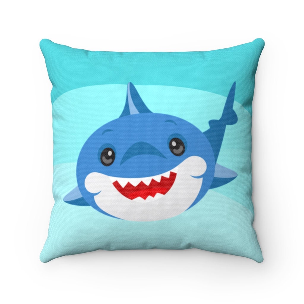 Cute Baby Sharks Art Home Gift Spun Polyester Square Pillow Etsy