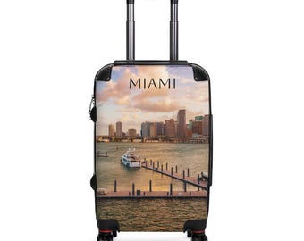 Medium Miami Skyline Suitcase: Small Stylish Luggage for Travelers