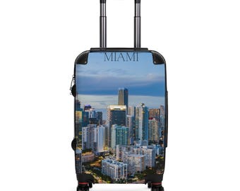 Medium Miami Skyline Suitcase: Personalized Travel Luggage for Adventurers