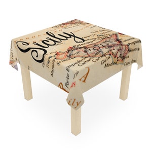 Sizilien Italien Vintage Landkarte Tischdecke