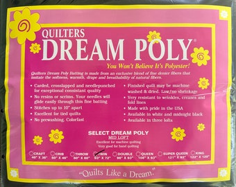 Twin Size, Black, Quilters Dream Poly Batting, Select (Mid Loft)