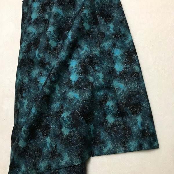 Cosmos Metallic Teal Fabric by Keepsake