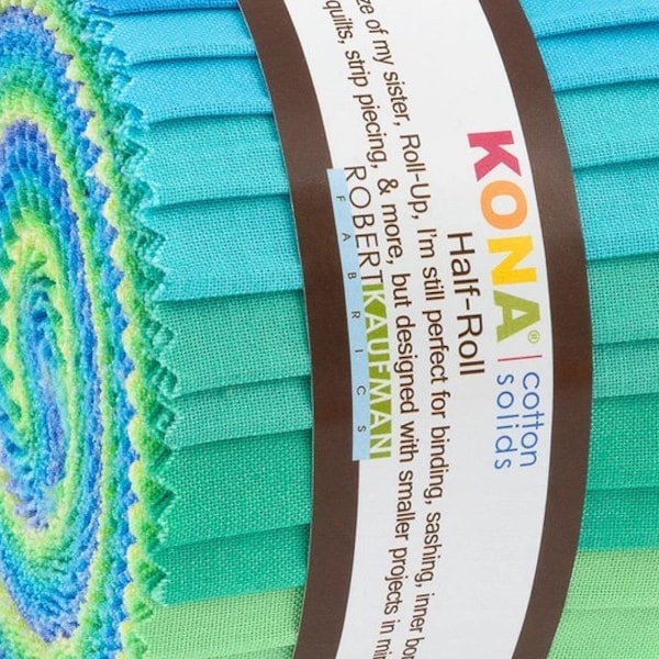 Kona Mermaid Shores Palette, Half Roll (24-piece bundle of 2-1/2" strips), Robert Kaufman, 100% Cotton, HR-148-24