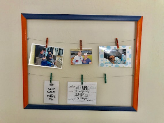 picture frame with clips and lights