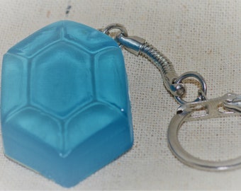 Blue Rupee Resin Keychain, Blue Jewel Keychain
