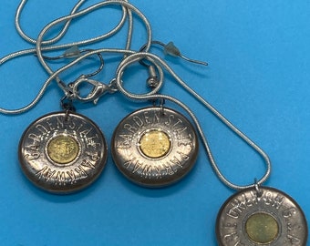 NJ Garden State Parkway Token Necklace and Earrings