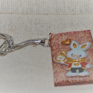White Rabbit, Alice in Wonderland Resin Keychain