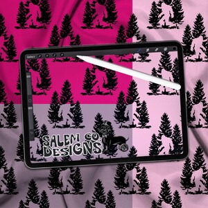 Sasquatch Shades Of Pink seamless pattern bundle