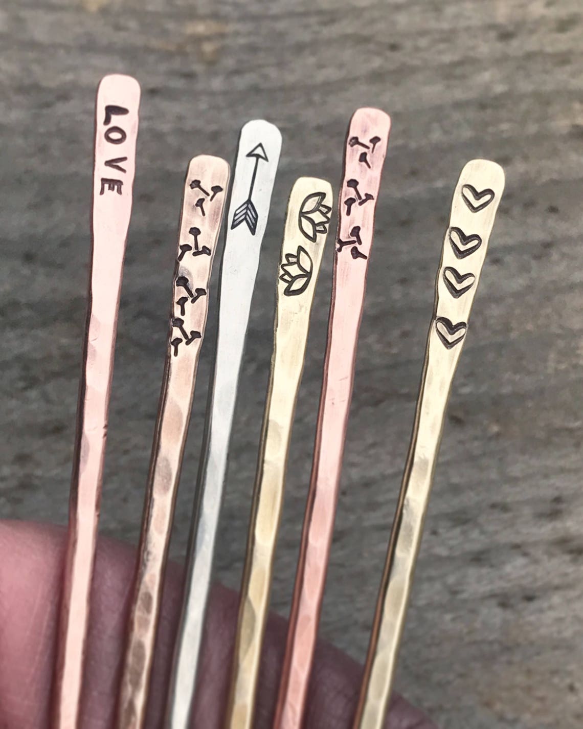 Hair Pin Hair Stick Metal Hair Pins Personalized Hair Etsy