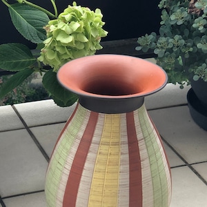 Studio-Keramik *sehr große Terrakotta - Ritzdekor - Keramik - Vase - Aachen 28/4
