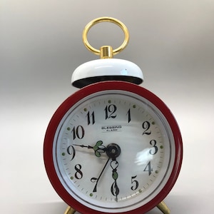 rare BLESSING ALARM mechanical red * alarm clock * 50s / 60s * - fully functional